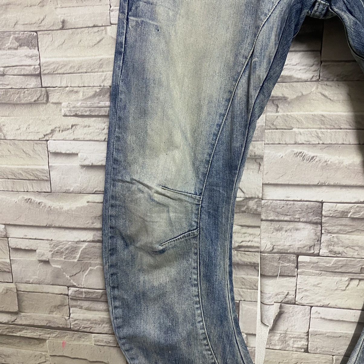 PPFM PPFM Curved Leg Acid Washed Denim Jeans Size US 31 - 8 Thumbnail