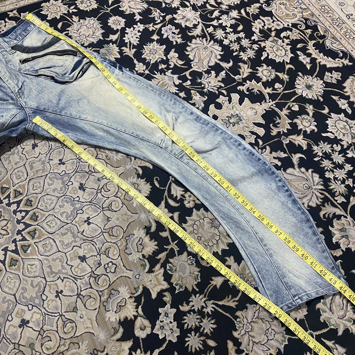 PPFM PPFM Curved Leg Acid Washed Denim Jeans Size US 31 - 19 Thumbnail