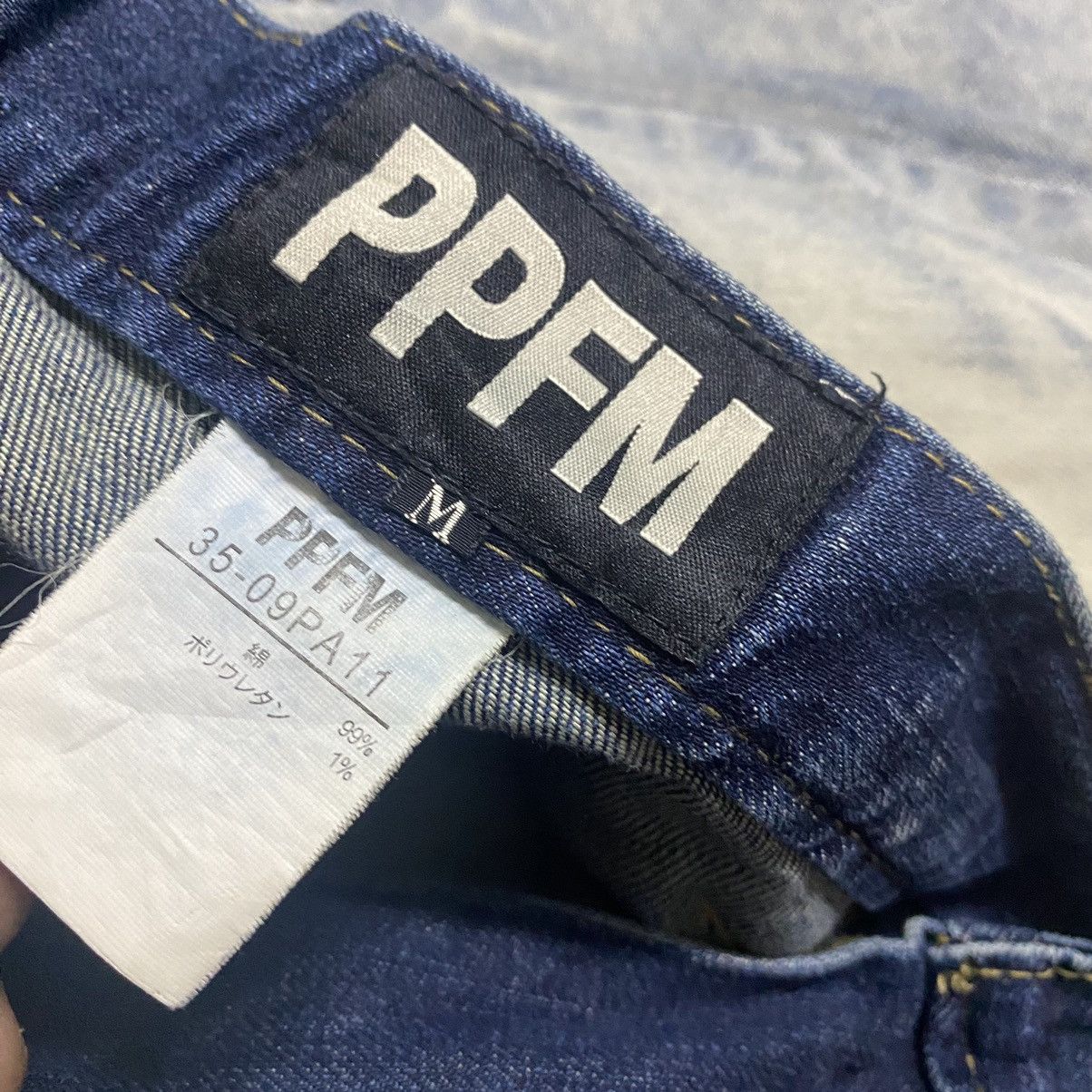 PPFM PPFM Curved Leg Acid Washed Denim Jeans Size US 31 - 17 Thumbnail