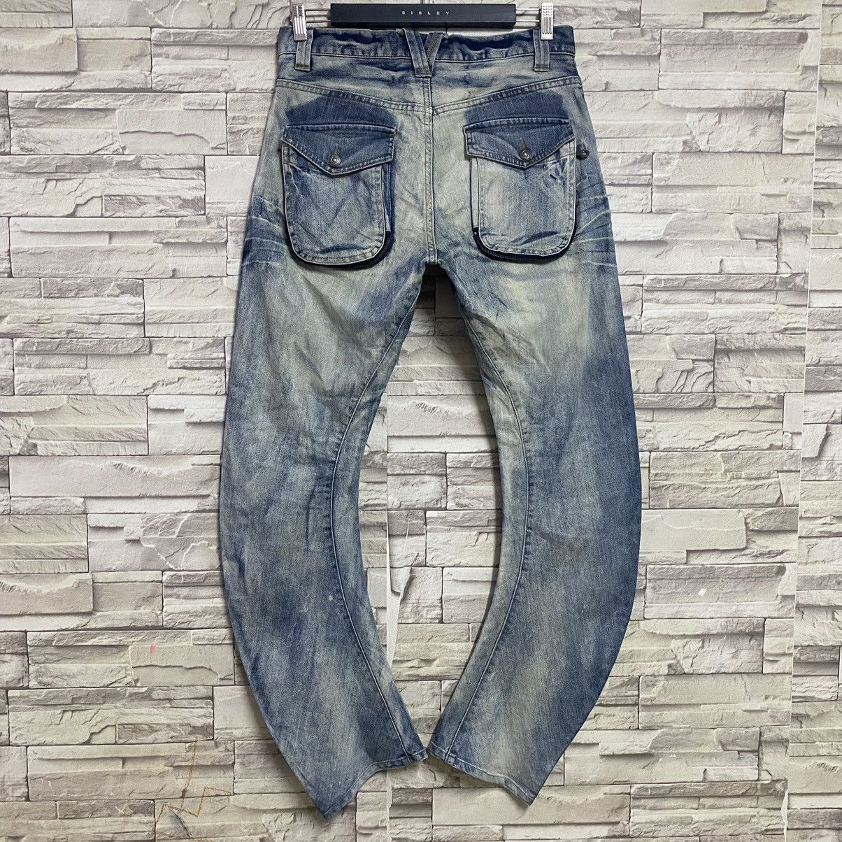 PPFM PPFM Curved Leg Acid Washed Denim Jeans Size US 31 - 11 Thumbnail