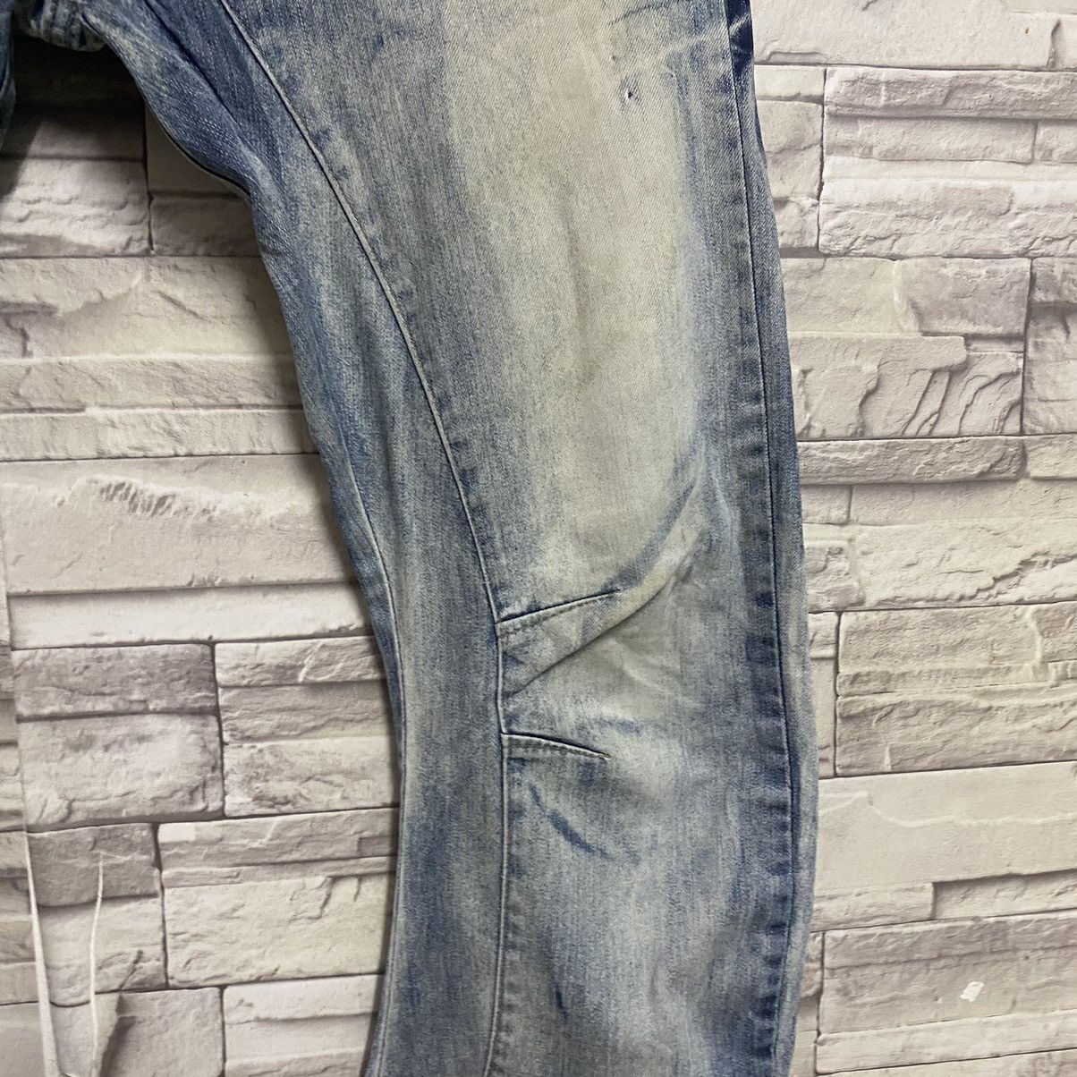 PPFM PPFM Curved Leg Acid Washed Denim Jeans Size US 31 - 9 Thumbnail