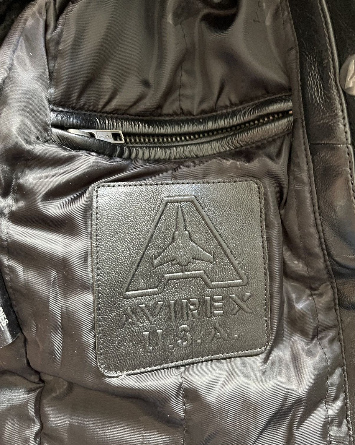 Avirex 1990s Avirex Leather Jacket Aviator Size M / US 6-8 / IT 42-44 - 14 Thumbnail