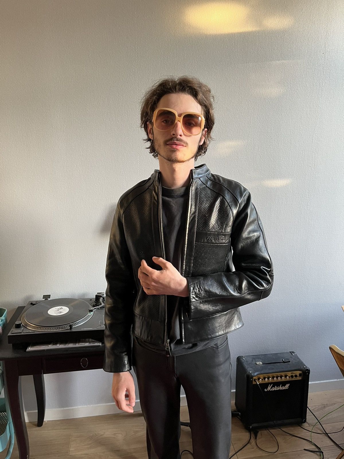 Avirex 1990s Avirex Leather Jacket Aviator Size M / US 6-8 / IT 42-44 - 3 Thumbnail