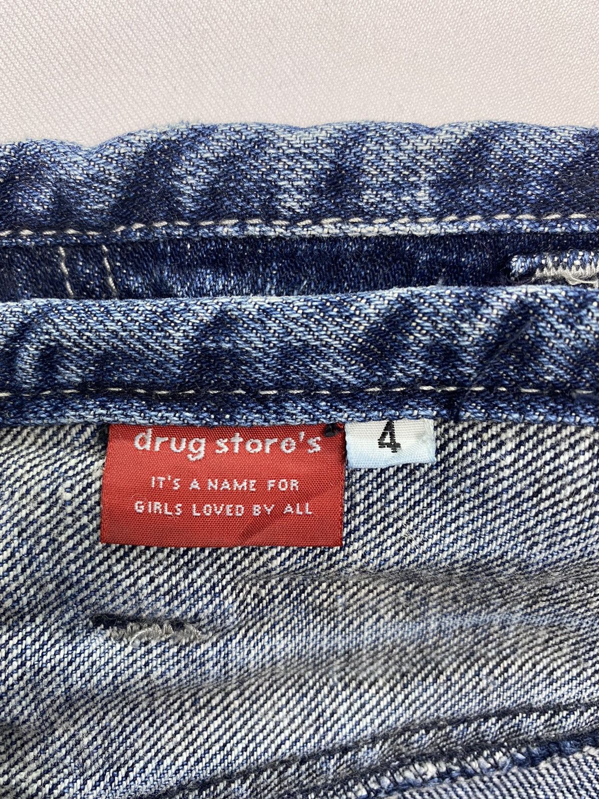 Japanese Brand Drug Store’s Rare Paisley Denim Wrap Skirt Size 32" / US 10 / IT 46 - 11 Thumbnail