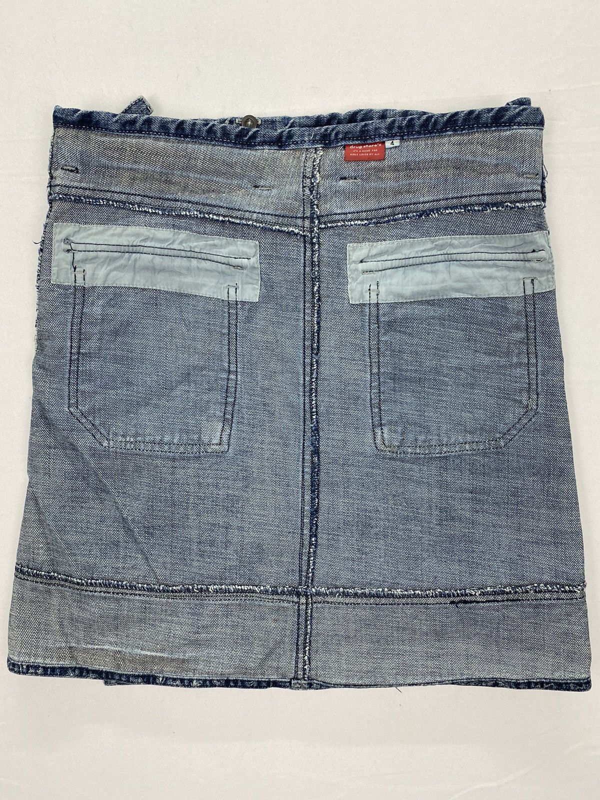 Japanese Brand Drug Store’s Rare Paisley Denim Wrap Skirt Size 32" / US 10 / IT 46 - 8 Thumbnail