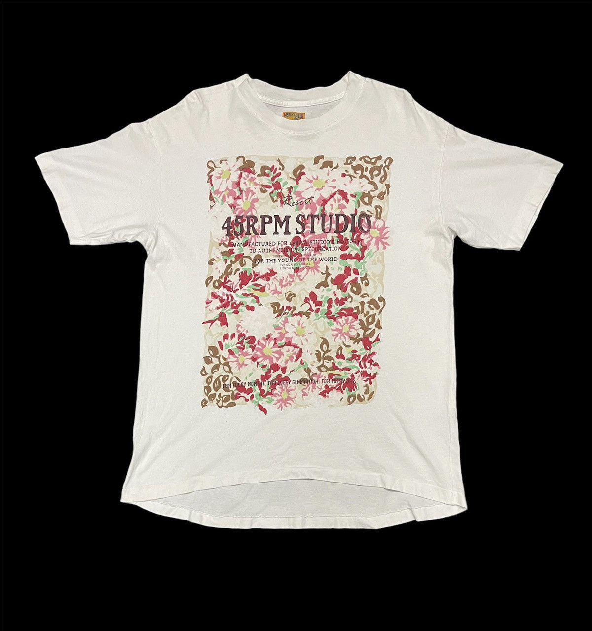 image of 45Rpm Studio Flower Tee in White, Men's (Size Large)