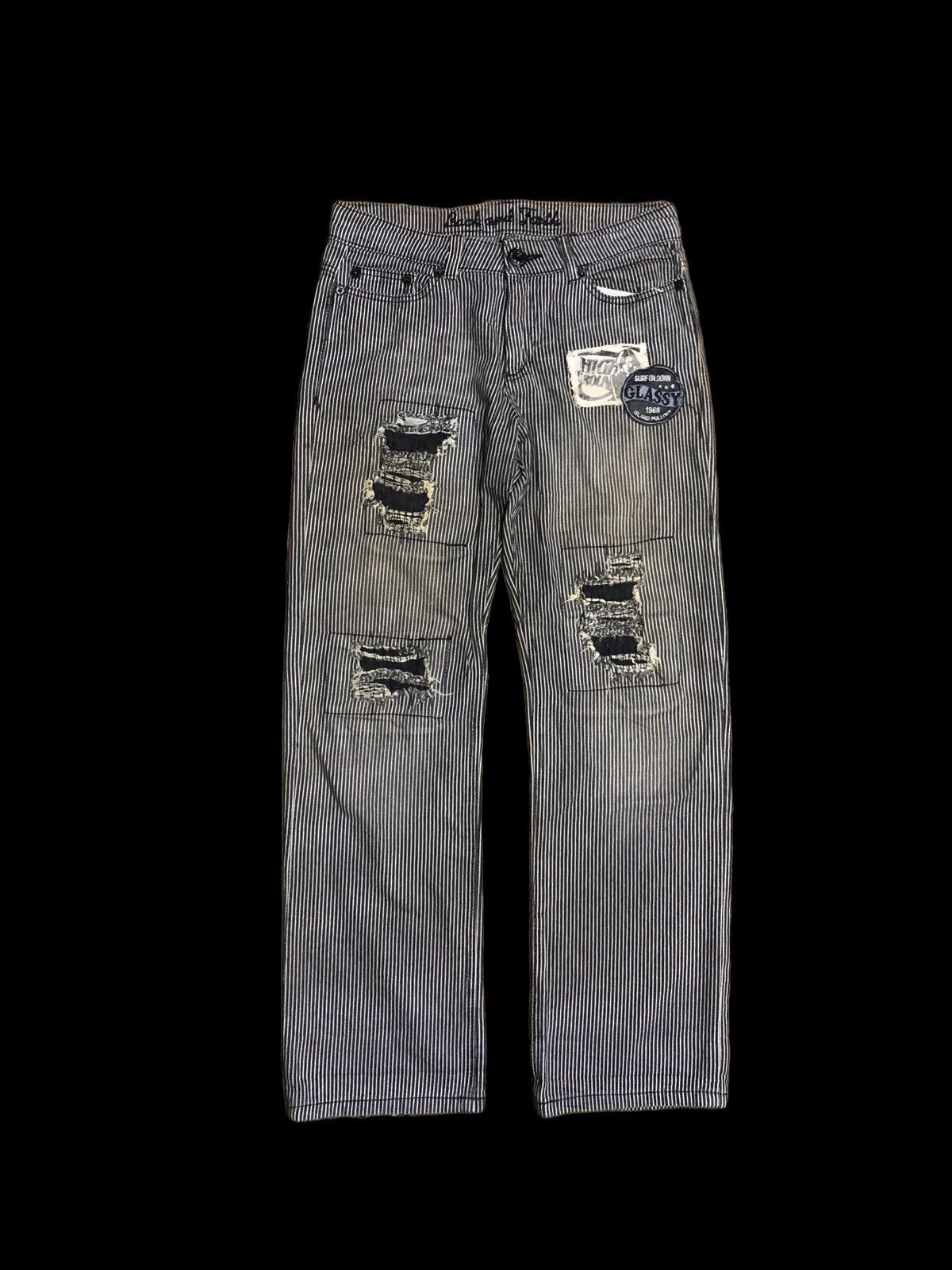 Hypebeast BACK & FAITH STRIPED RAILROAD PATCHES PANT Size US 31 - 1 Thumbnail