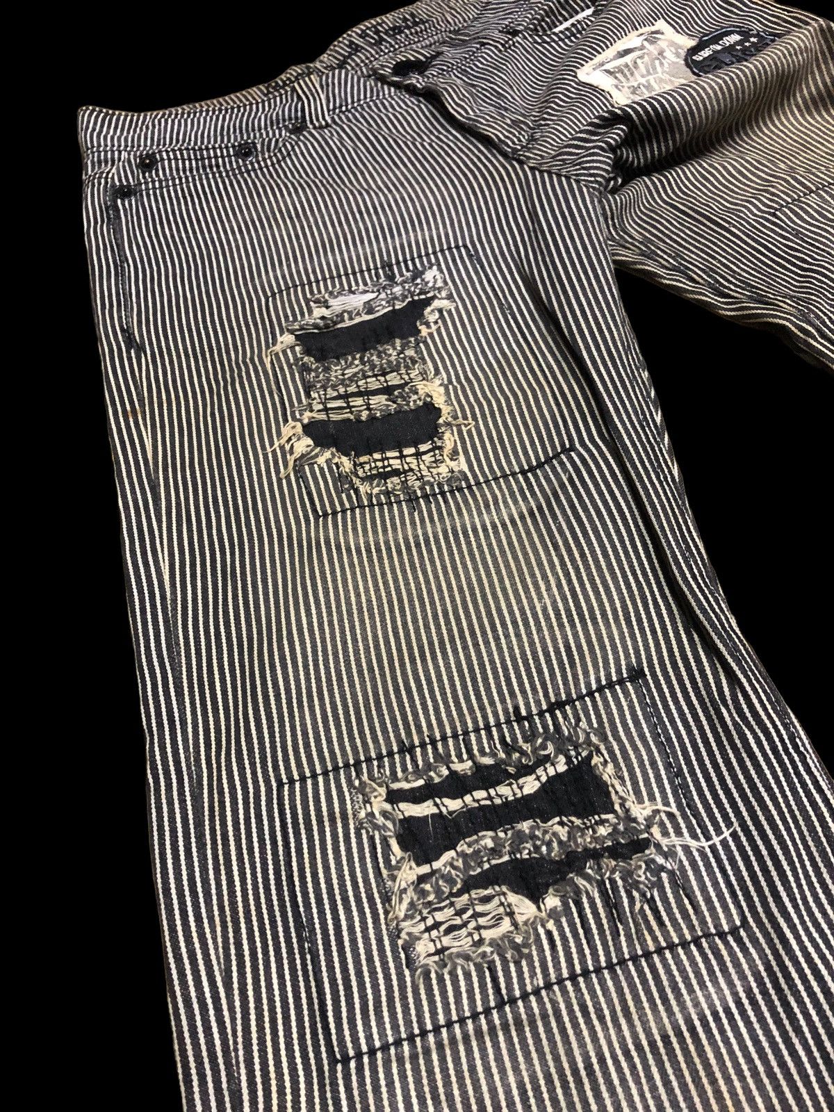 Hypebeast BACK & FAITH STRIPED RAILROAD PATCHES PANT Size US 31 - 2 Thumbnail