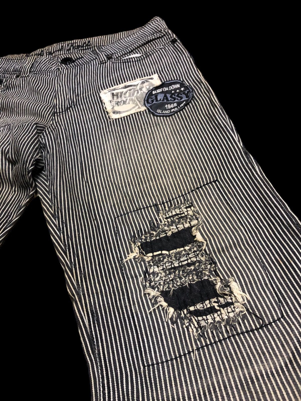 Hypebeast BACK & FAITH STRIPED RAILROAD PATCHES PANT Size US 31 - 3 Thumbnail