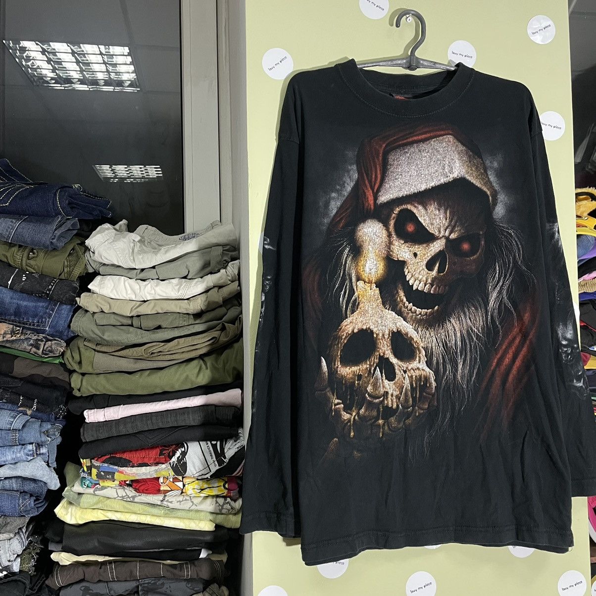 Vintage Vintage Y2K Skull Graphic Tee Horror Grunge Dark Aesthetic X Size US XL / EU 56 / 4 - 3 Thumbnail