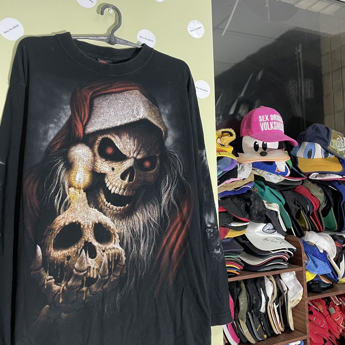 Vintage Vintage Y2K Skull Graphic Tee Horror Grunge Dark Aesthetic X Size US XL / EU 56 / 4 - 5 Thumbnail