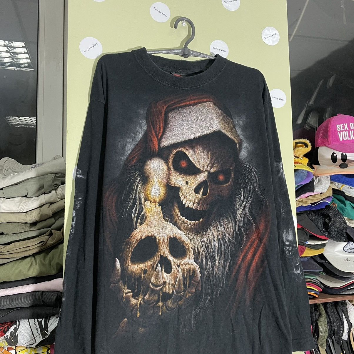 Vintage Vintage Y2K Skull Graphic Tee Horror Grunge Dark Aesthetic X Size US XL / EU 56 / 4 - 4 Thumbnail