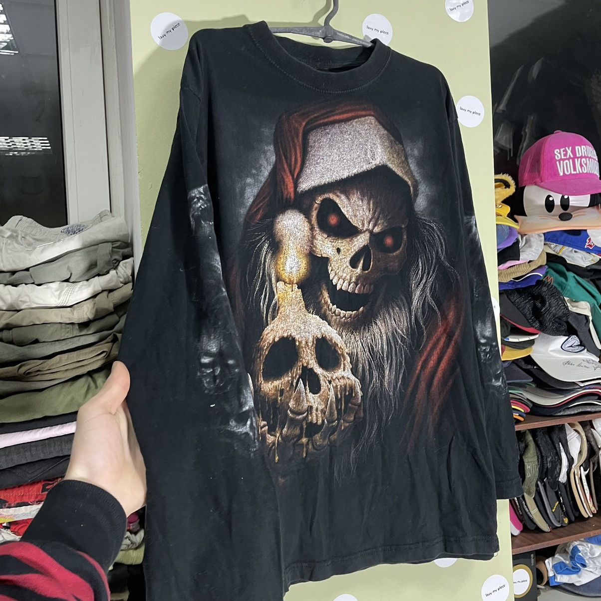 Vintage Vintage Y2K Skull Graphic Tee Horror Grunge Dark Aesthetic X Size US XL / EU 56 / 4 - 7 Thumbnail
