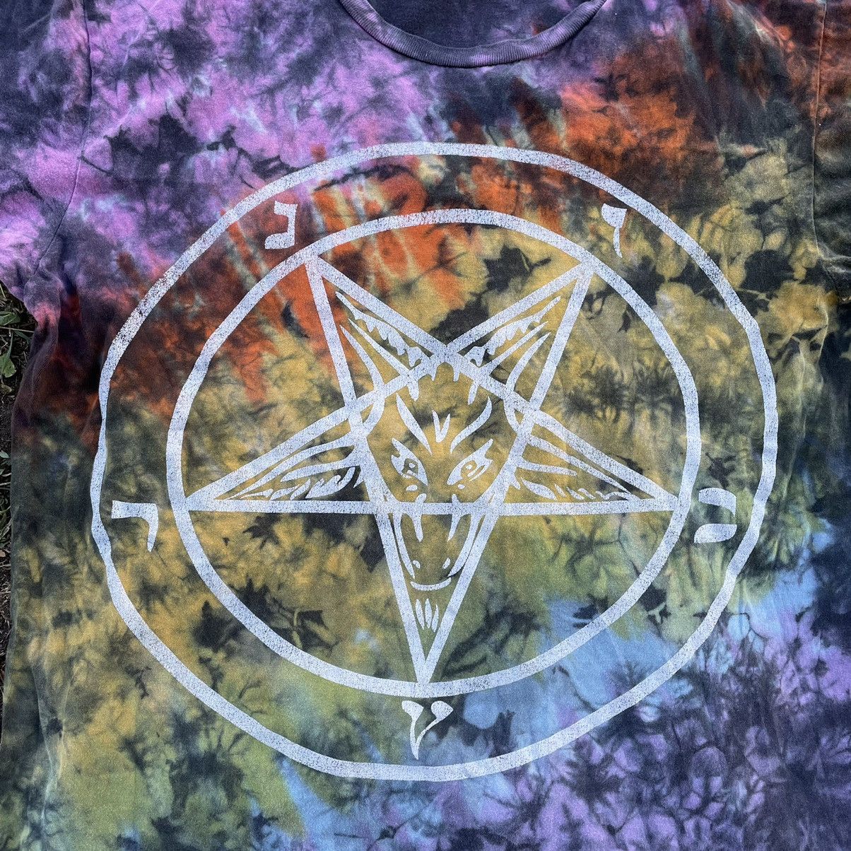 Vintage Vintage Y2K Sun Faded Pentagram Graphic Tee Grunge Slim M Size US M / EU 48-50 / 2 - 4 Thumbnail