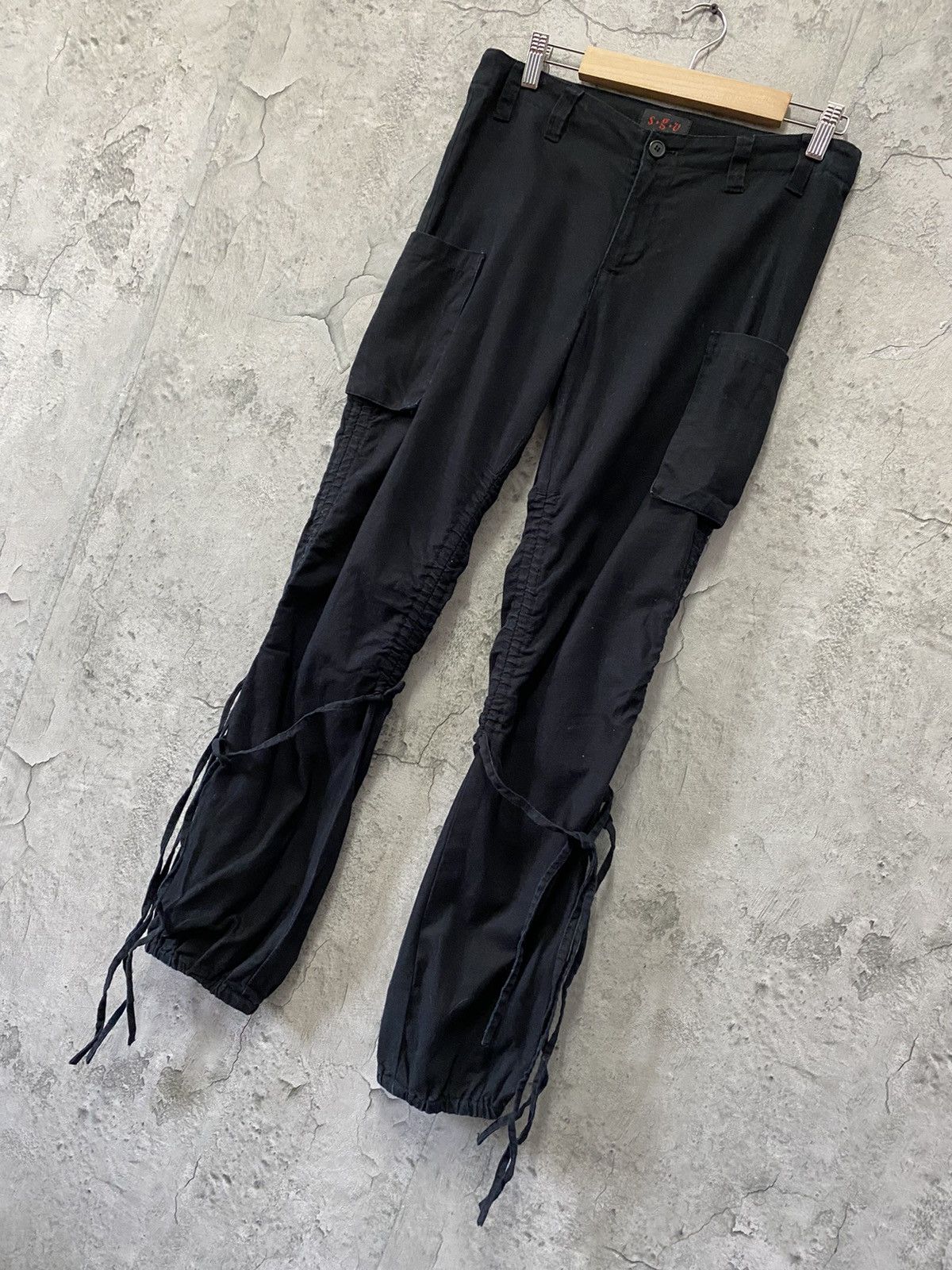 image of S.g.u Underground Japan Brand Bondage Cargo Pants in Black, Men's (Size 30)