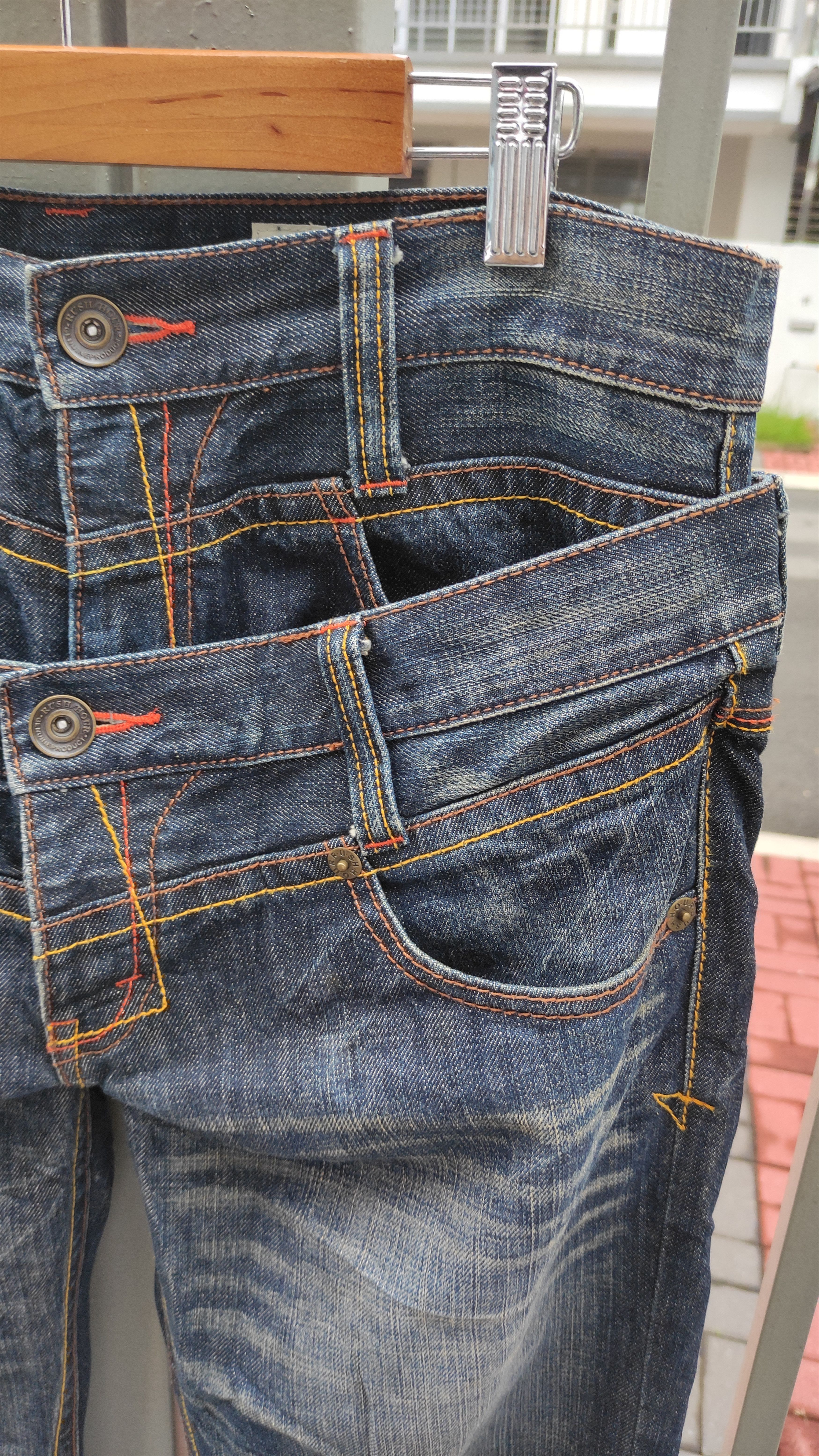 If Six Was Nine × Japanese Brand RUSH HOURS Double Waist Straight Cut Denim Jeans Size US 31 - 15 Thumbnail