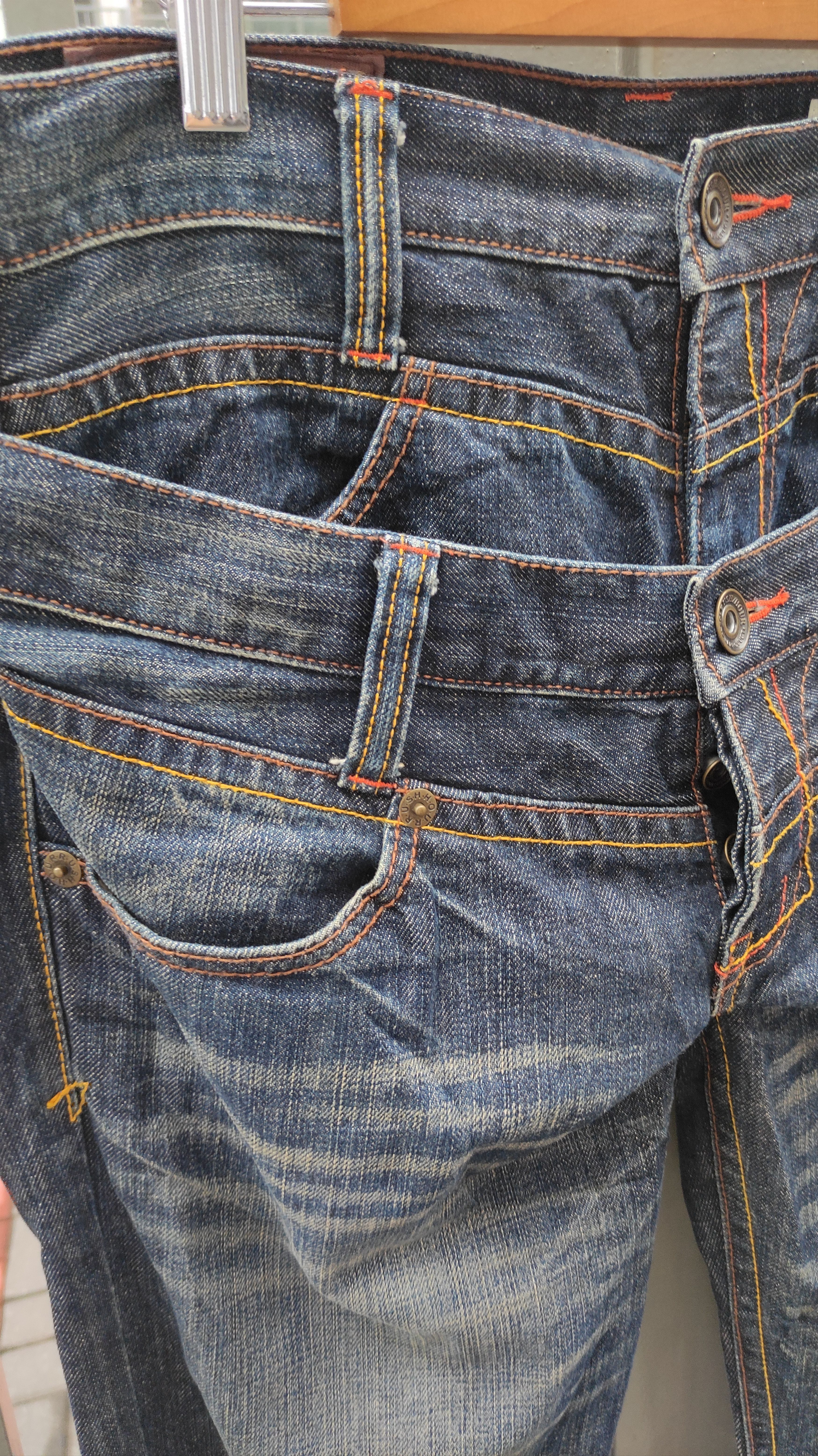 If Six Was Nine × Japanese Brand RUSH HOURS Double Waist Straight Cut Denim Jeans Size US 31 - 16 Thumbnail