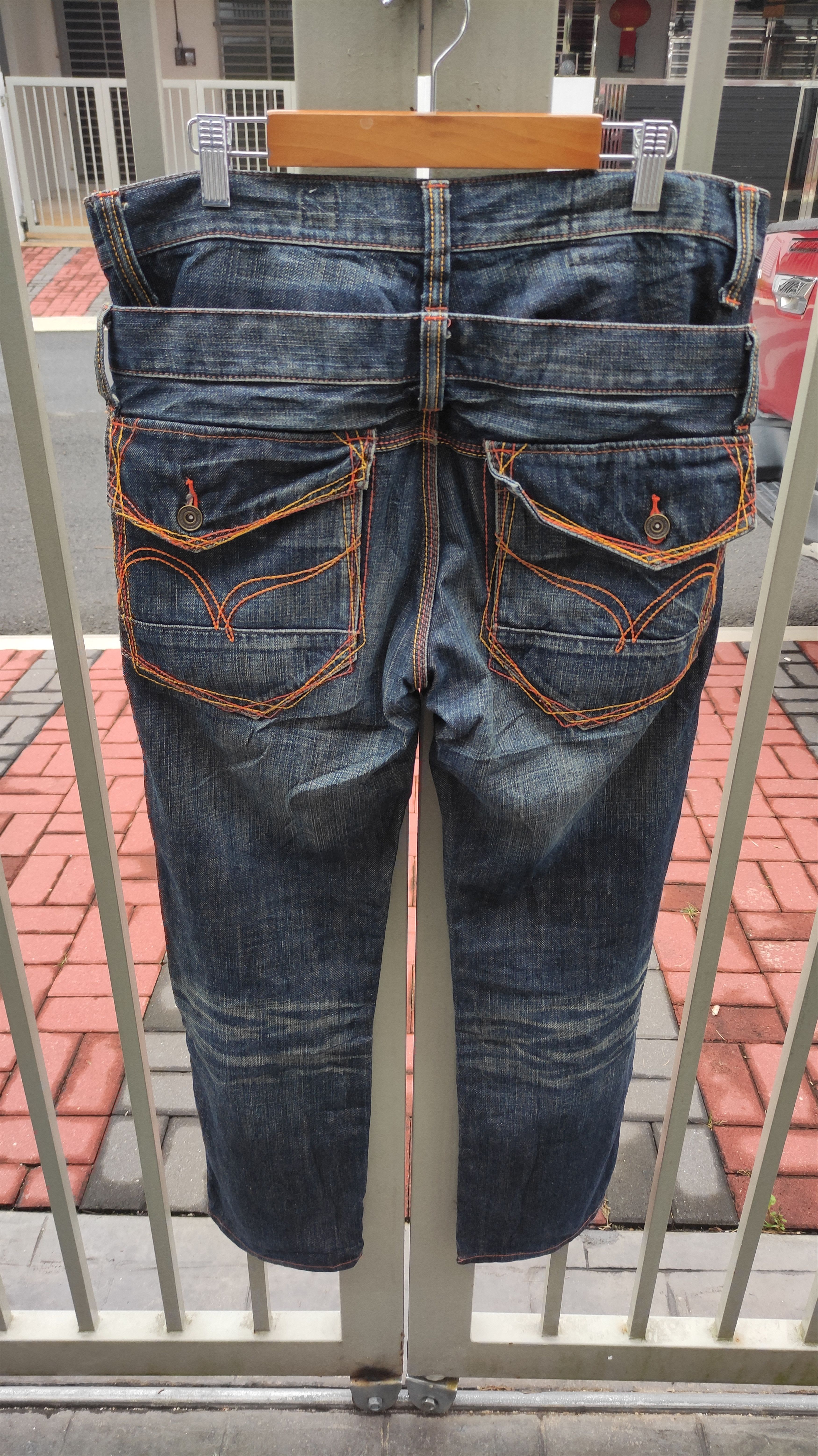 If Six Was Nine × Japanese Brand RUSH HOURS Double Waist Straight Cut Denim Jeans Size US 31 - 10 Thumbnail