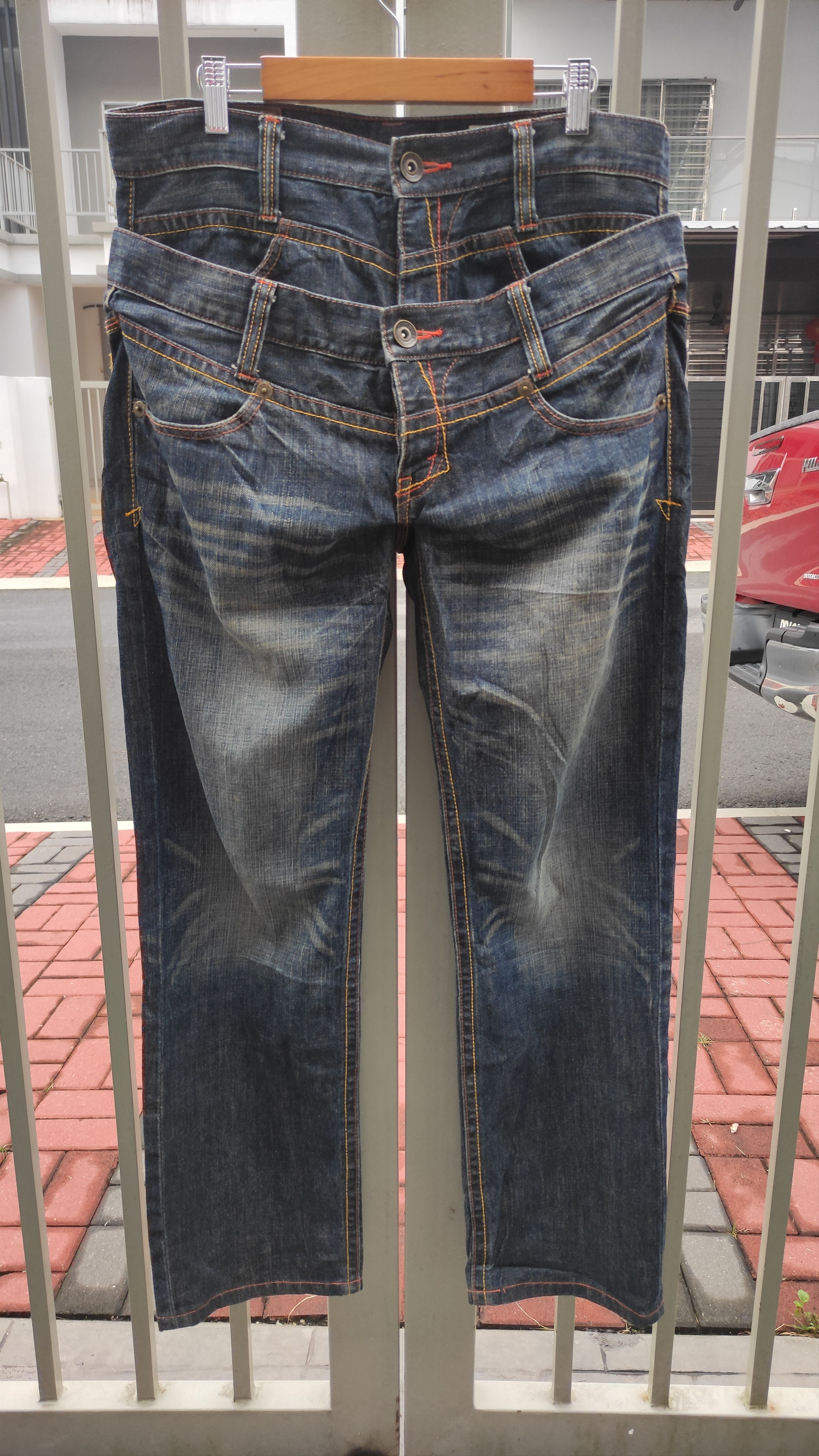 If Six Was Nine × Japanese Brand RUSH HOURS Double Waist Straight Cut Denim Jeans Size US 31 - 19 Thumbnail