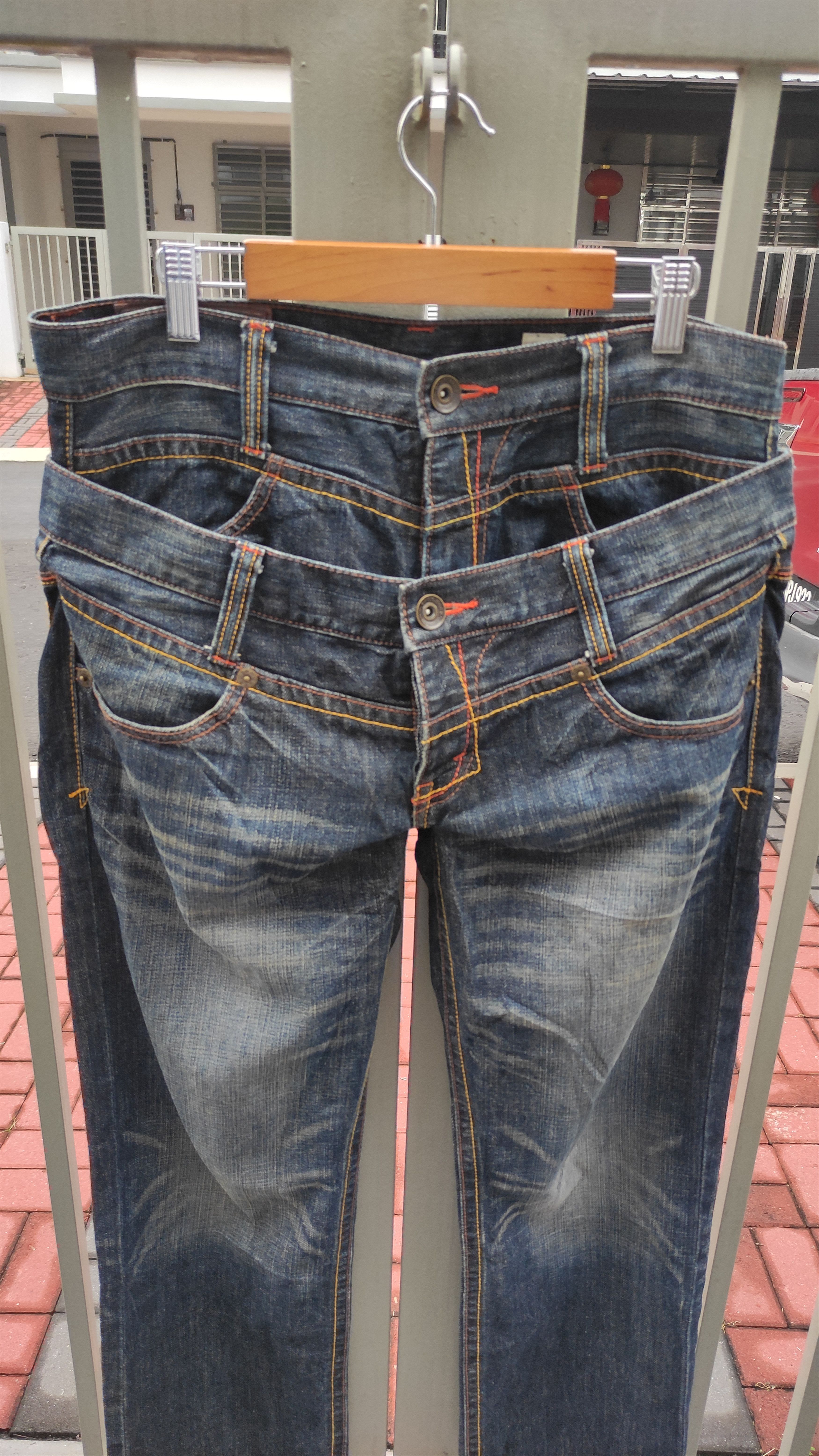 If Six Was Nine × Japanese Brand RUSH HOURS Double Waist Straight Cut Denim Jeans Size US 31 - 17 Thumbnail