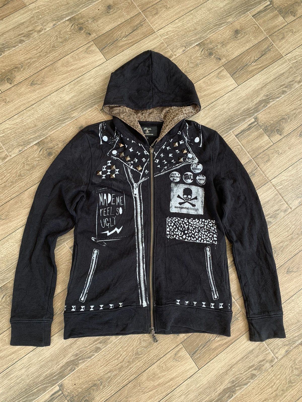 image of Roen X Semantic Design Hoodie in Black, Men's (Size Small)