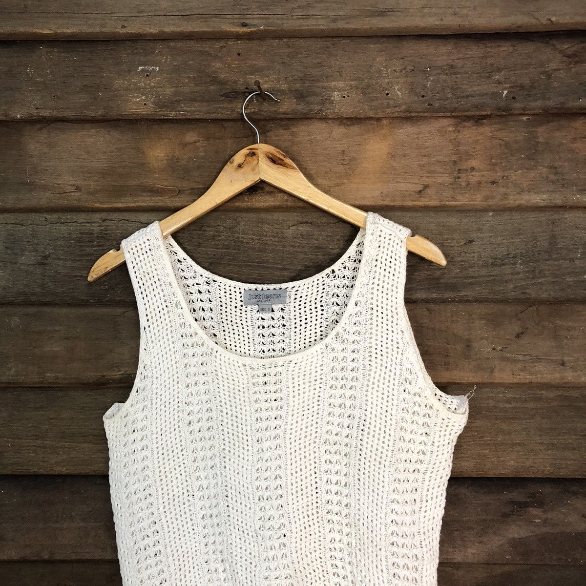 Vintage Just Jeans Mesh Net Crochet White Knitwear #7211 Size S / US 4 / IT 40 - 2 Thumbnail