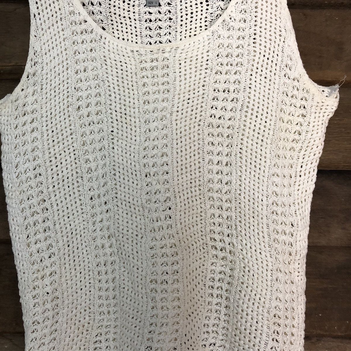 Vintage Just Jeans Mesh Net Crochet White Knitwear #7211 Size S / US 4 / IT 40 - 6 Thumbnail