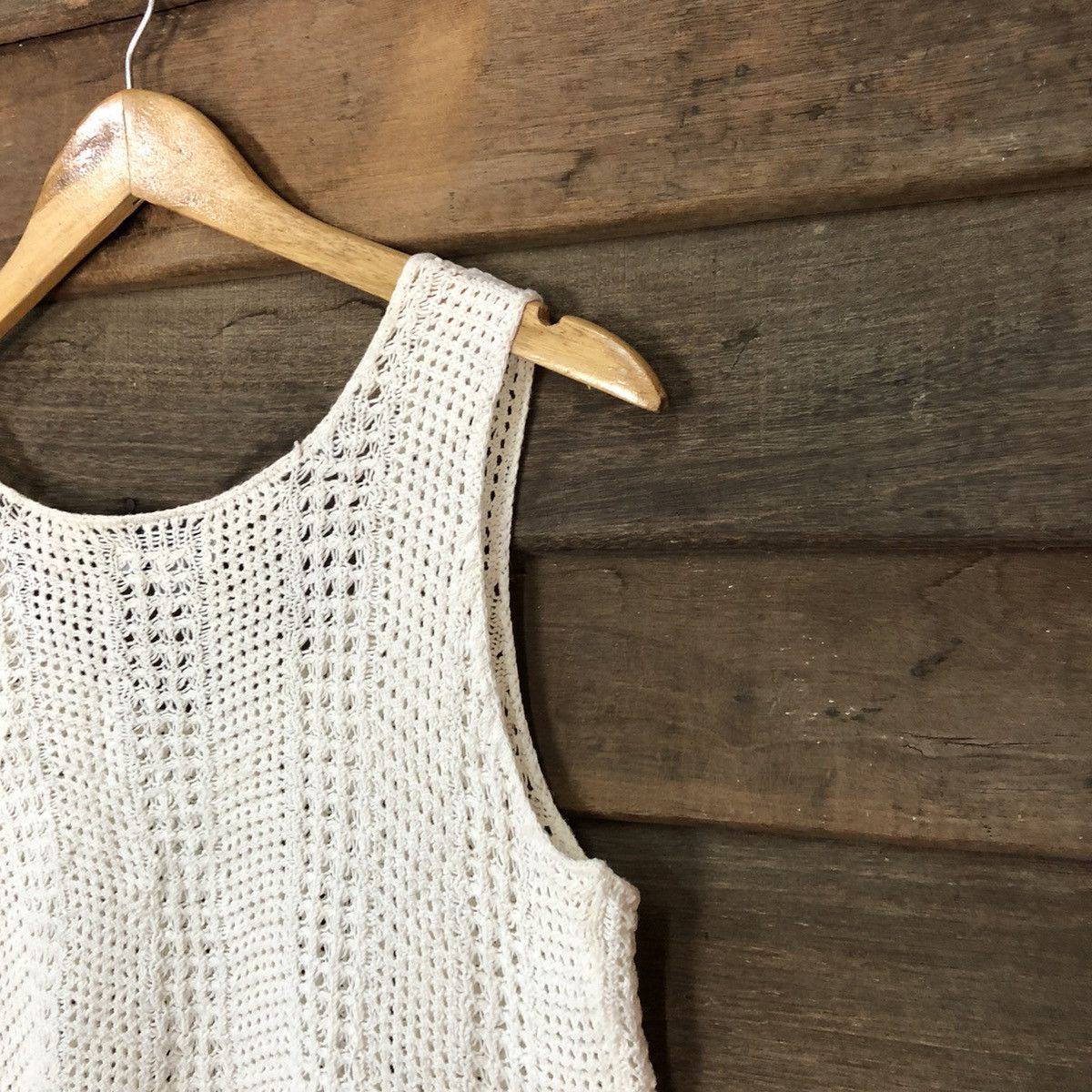 Vintage Just Jeans Mesh Net Crochet White Knitwear #7211 Size S / US 4 / IT 40 - 13 Thumbnail