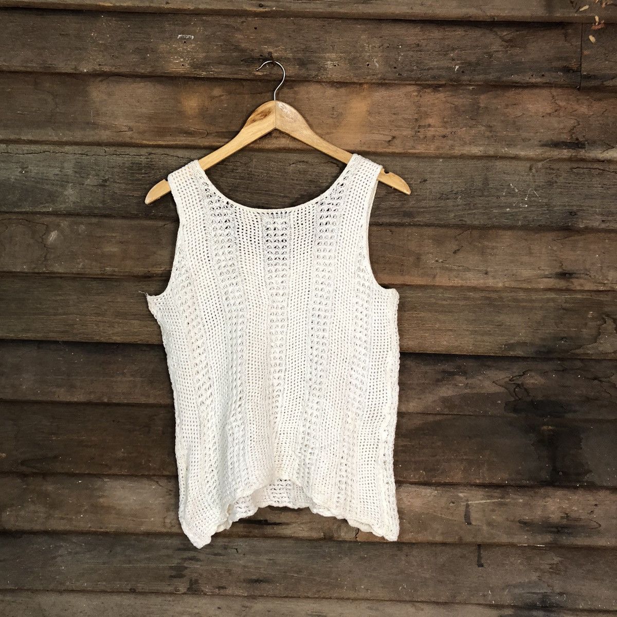 Vintage Just Jeans Mesh Net Crochet White Knitwear #7211 Size S / US 4 / IT 40 - 11 Thumbnail