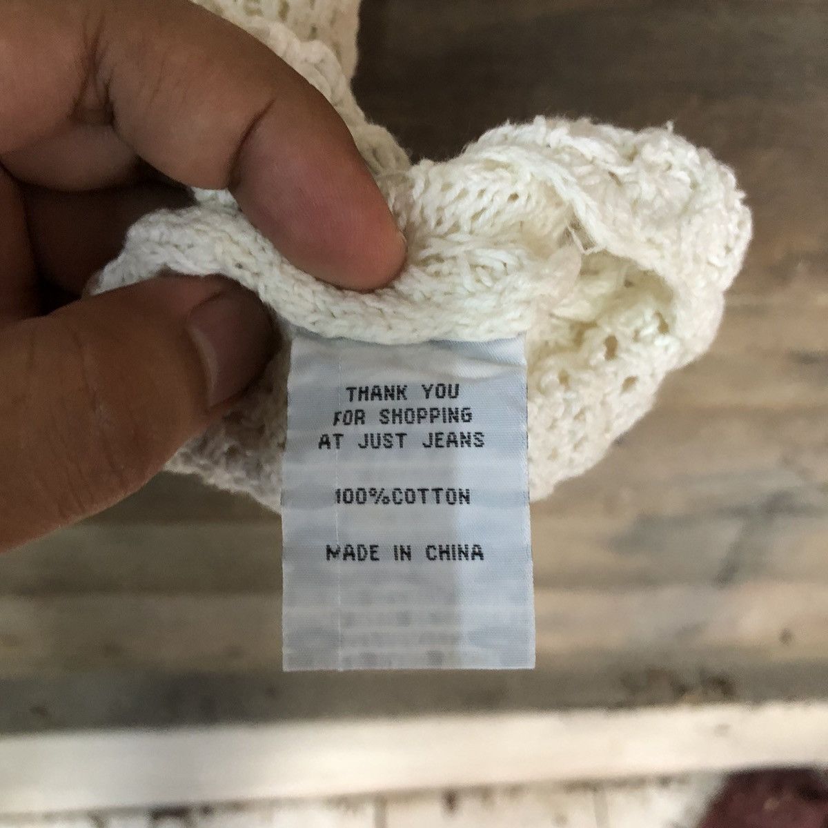 Vintage Just Jeans Mesh Net Crochet White Knitwear #7211 Size S / US 4 / IT 40 - 9 Thumbnail