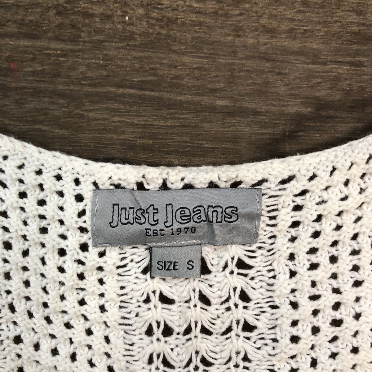 Vintage Just Jeans Mesh Net Crochet White Knitwear #7211 Size S / US 4 / IT 40 - 8 Thumbnail