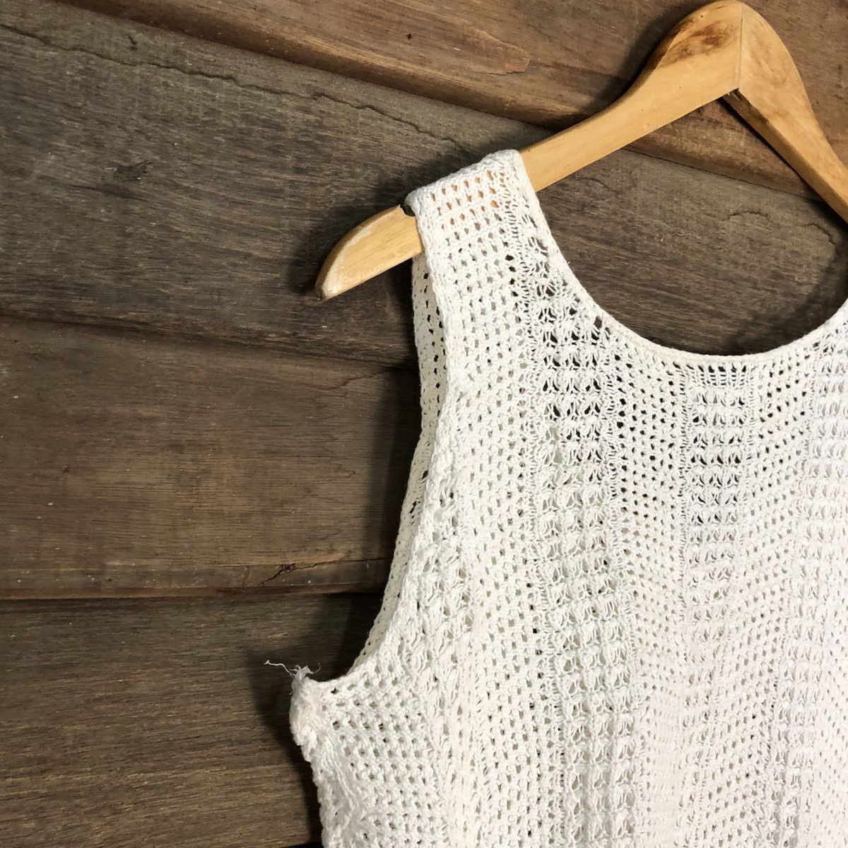 Vintage Just Jeans Mesh Net Crochet White Knitwear #7211 Size S / US 4 / IT 40 - 12 Thumbnail