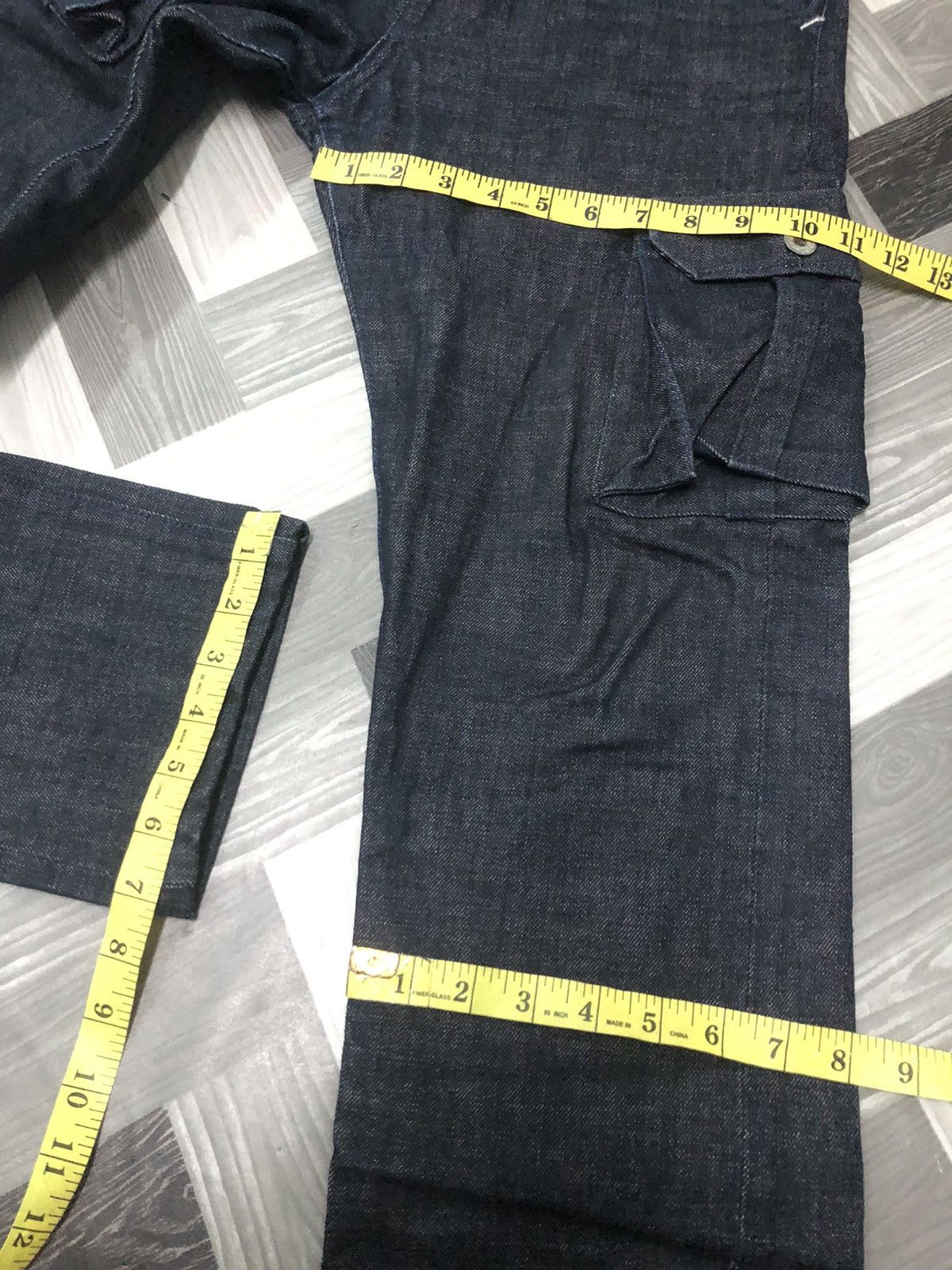 Salvage CUSTOM MADE BY RAW DENIM HOUSE MULTI POCKET CARGO DENIM JEAN Size US 30 / EU 46 - 14 Thumbnail