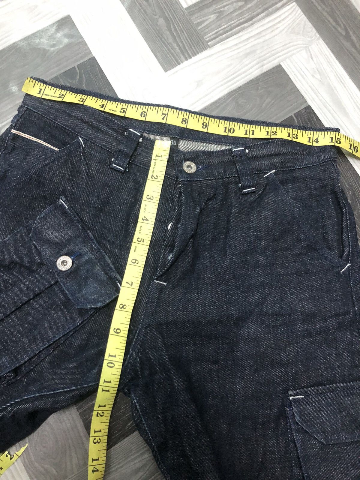 Salvage CUSTOM MADE BY RAW DENIM HOUSE MULTI POCKET CARGO DENIM JEAN Size US 30 / EU 46 - 12 Thumbnail