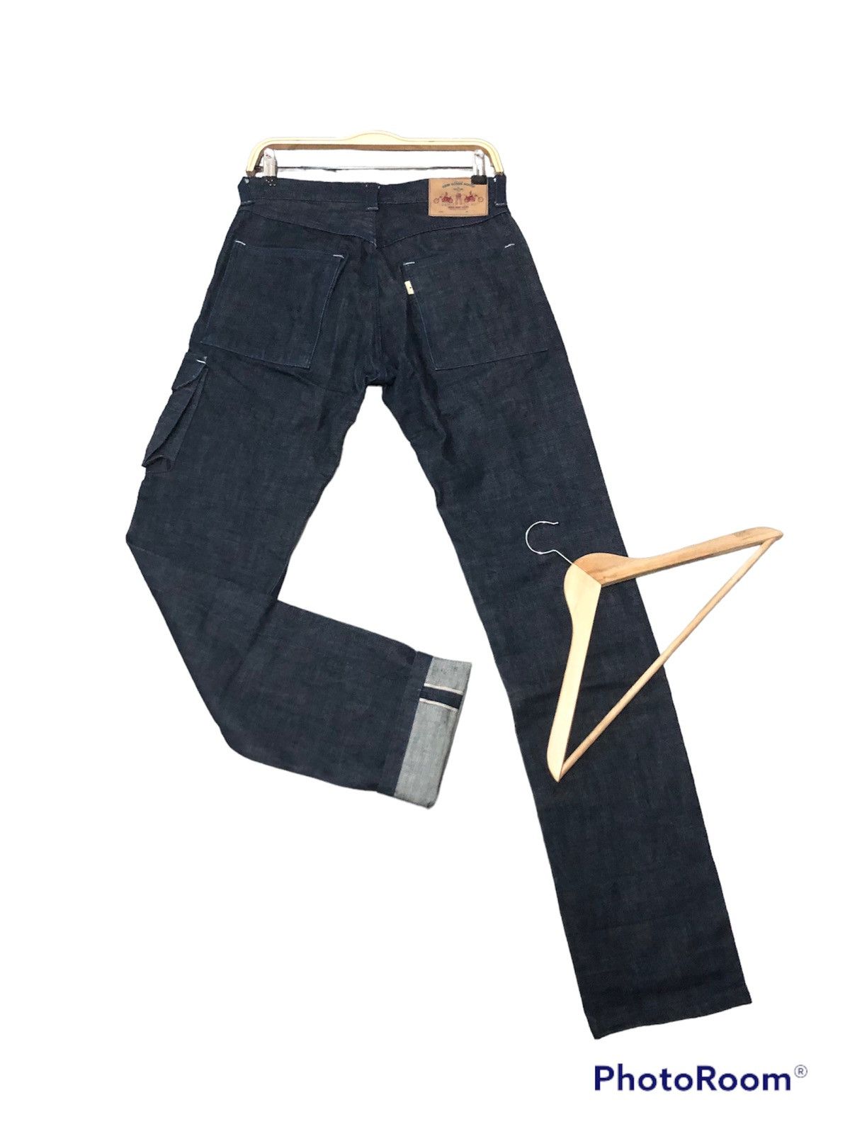Salvage CUSTOM MADE BY RAW DENIM HOUSE MULTI POCKET CARGO DENIM JEAN Size US 30 / EU 46 - 2 Thumbnail
