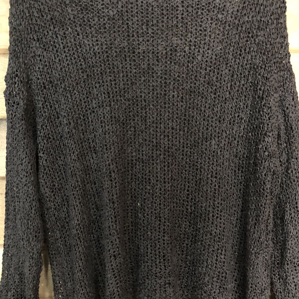 Vintage Japan plain Mesh Net Crochet Black Knitwear #7209 Size L / US 10 / IT 46 - 8 Thumbnail