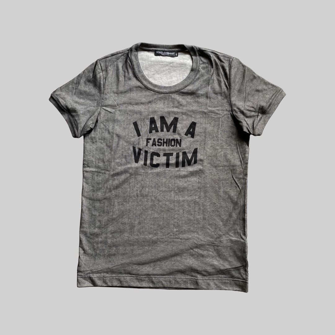 Dolce & Gabbana I Am A Fashion Victim Mesh Layer T Shirt Size US S / EU 44-46 / 1 - 1 Thumbnail