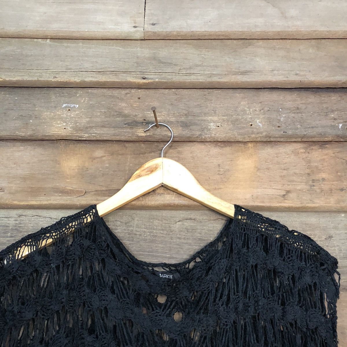 Homespun Knitwear Luxx Mesh Net Crochet Black Knitwear #7208 Size M / US 6-8 / IT 42-44 - 4 Thumbnail