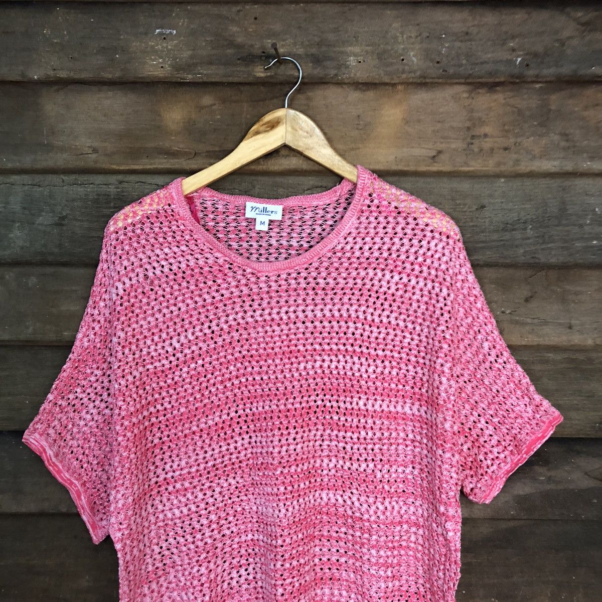 Japanese Brand Millers Mesh Net Crochet Pink Knitwear #7204 Size M / US 6-8 / IT 42-44 - 2 Thumbnail