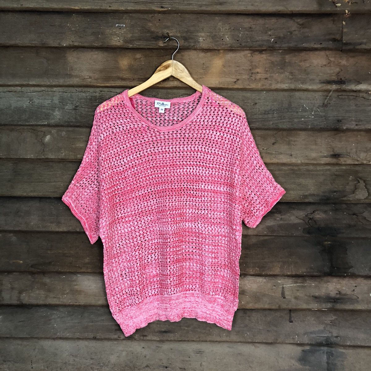 Japanese Brand Millers Mesh Net Crochet Pink Knitwear #7204 Size M / US 6-8 / IT 42-44 - 1 Thumbnail