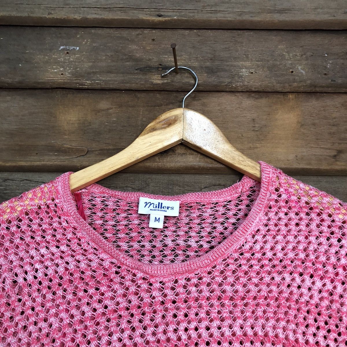 Japanese Brand Millers Mesh Net Crochet Pink Knitwear #7204 Size M / US 6-8 / IT 42-44 - 4 Thumbnail