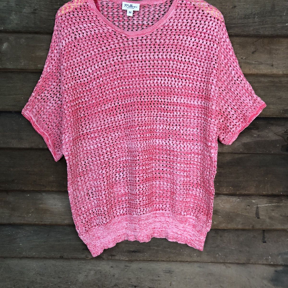 Japanese Brand Millers Mesh Net Crochet Pink Knitwear #7204 Size M / US 6-8 / IT 42-44 - 3 Thumbnail