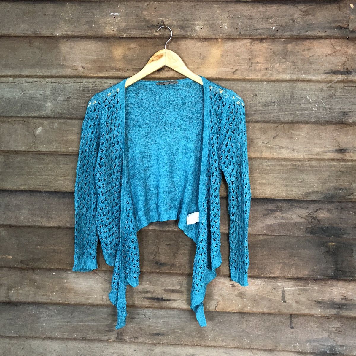image of Avant Garde x Cardigan Katies Mesh Net Crochet Green Knitwear Cardigan 7198, Women's (Size Small)