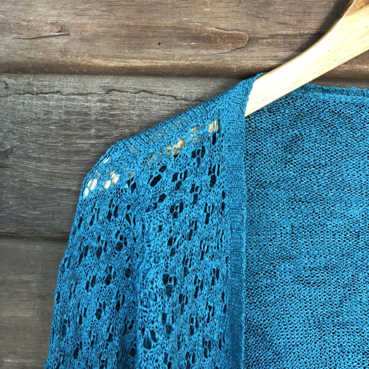 Grailed Katies Mesh Net Crochet Green Knitwear Cardigan #7198 Size S / US 4 / IT 40 - 4 Thumbnail