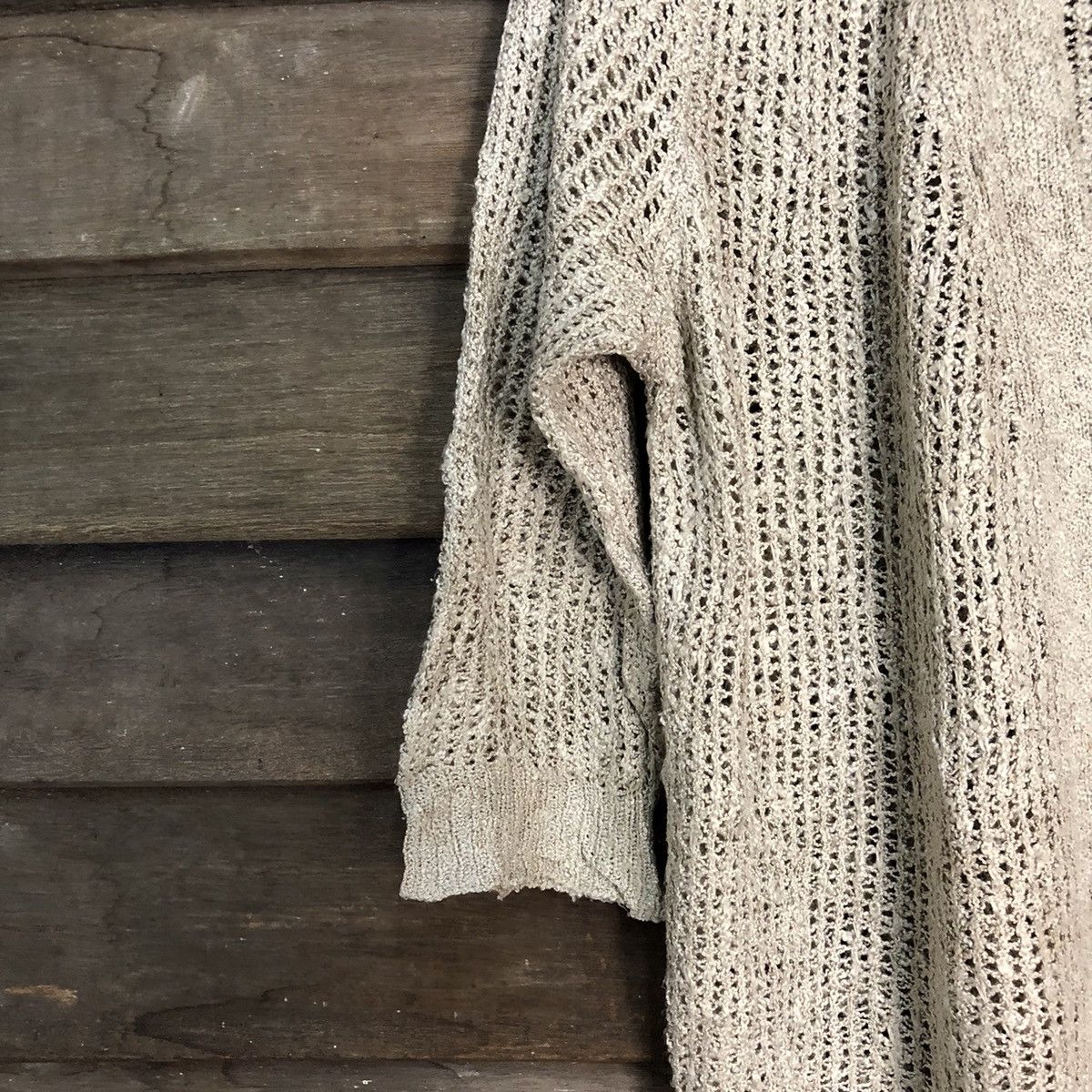 Other Suzanne Rae Mesh Net Crochet Brown Cardigan Knitwear #7203 Size L / US 10 / IT 46 - 4 Thumbnail