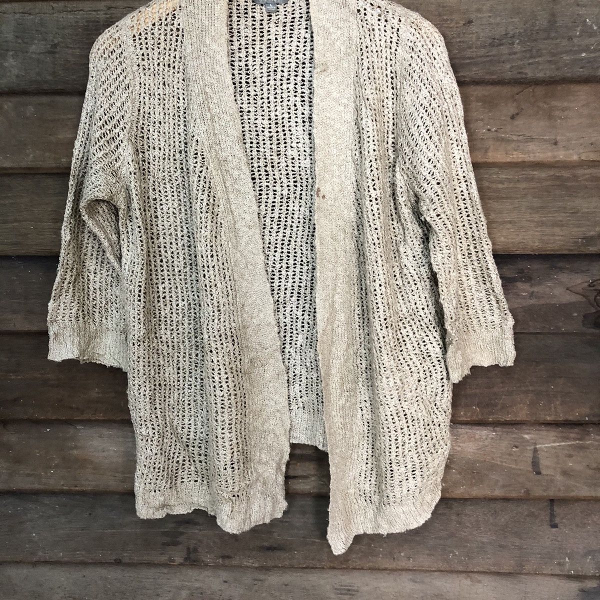 Other Suzanne Rae Mesh Net Crochet Brown Cardigan Knitwear #7203 Size L / US 10 / IT 46 - 3 Thumbnail