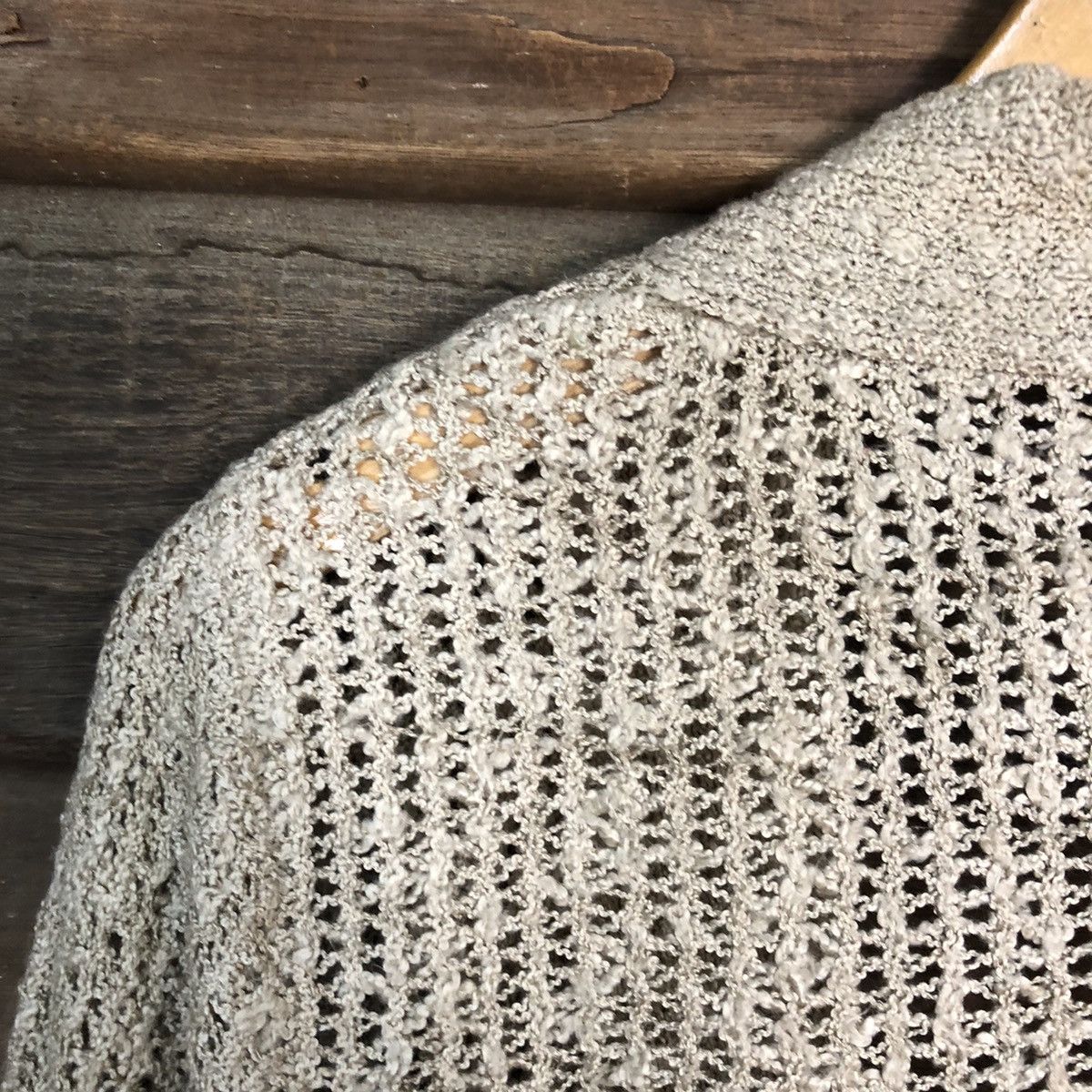 Other Suzanne Rae Mesh Net Crochet Brown Cardigan Knitwear #7203 Size L / US 10 / IT 46 - 12 Thumbnail