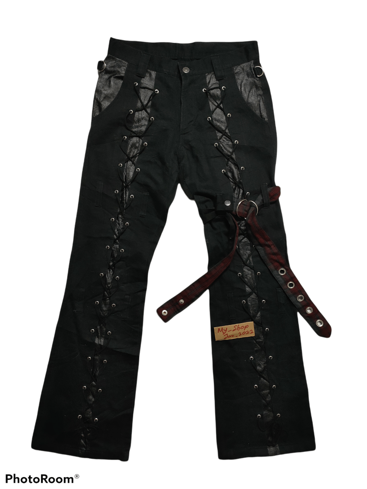 Hysteric Glamour × Japanese Brand Flare Bondage Pant by Secret t-Agent x Punk Design Size US 29 - 1 Thumbnail