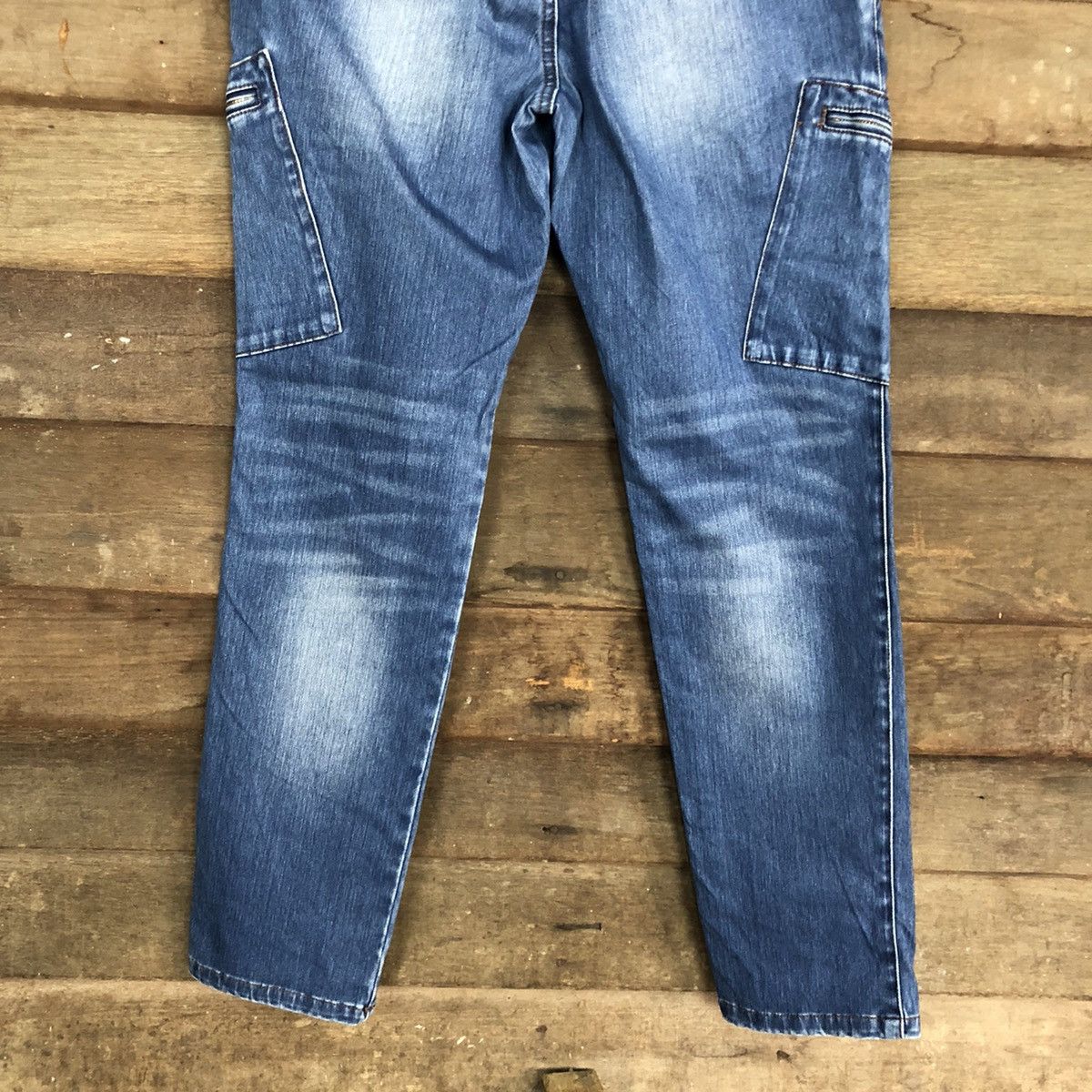 Japanese Brand Purple Yellow Blue multi pocket utility denim Pants #5749 Size US 30 / EU 46 - 12 Thumbnail