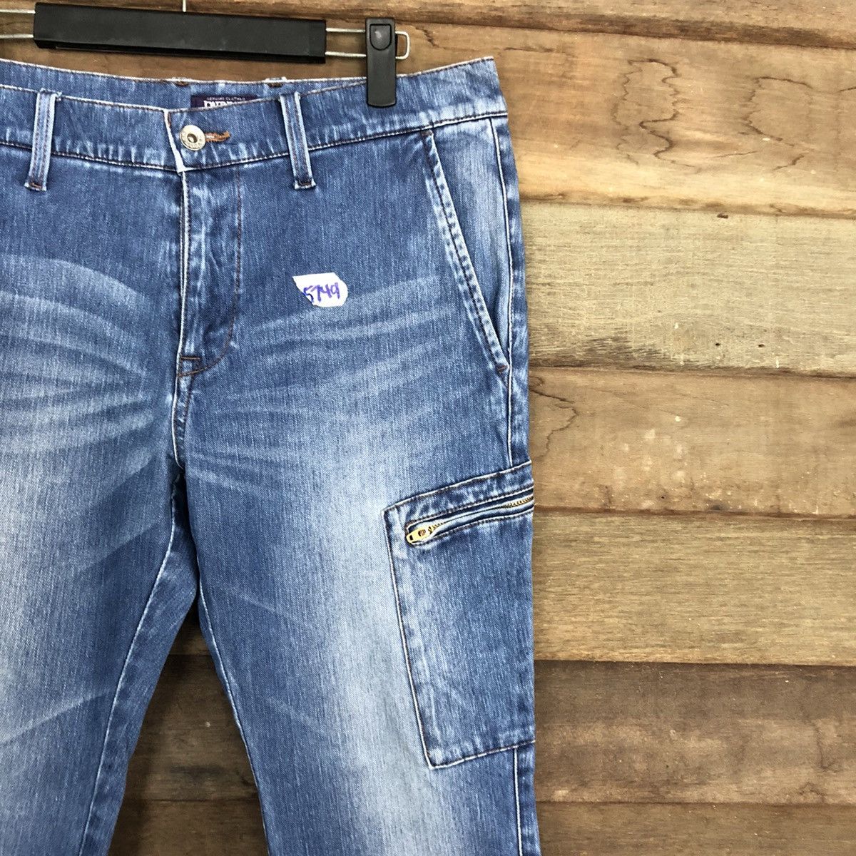 Japanese Brand Purple Yellow Blue multi pocket utility denim Pants #5749 Size US 30 / EU 46 - 5 Thumbnail